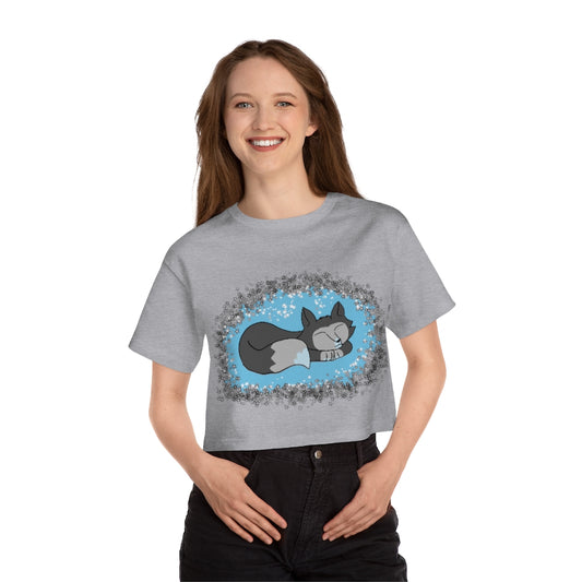 Sleepy Wolf Cropped T-Shirt