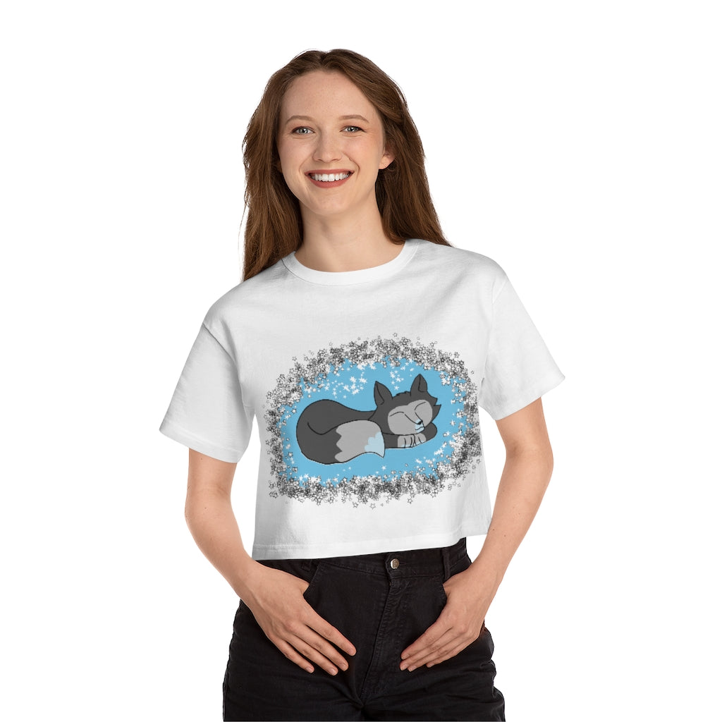 Sleepy Wolf Cropped T-Shirt