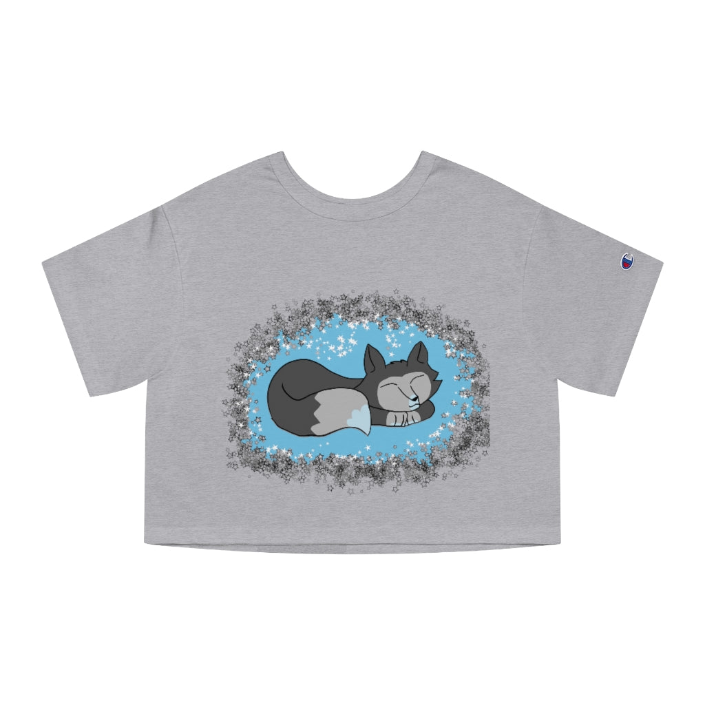 Sleepy Wolf Cropped T-Shirt