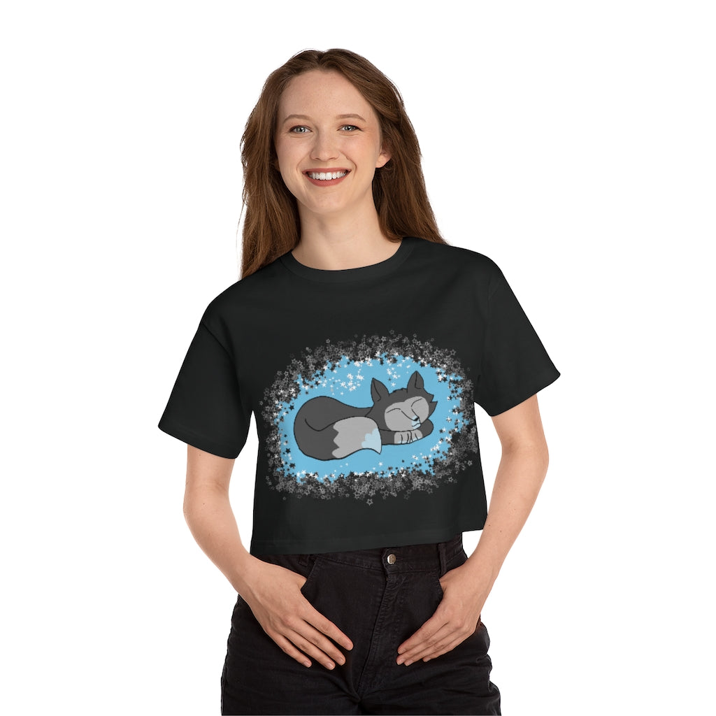 Sleepy Wolf Cropped T-Shirt