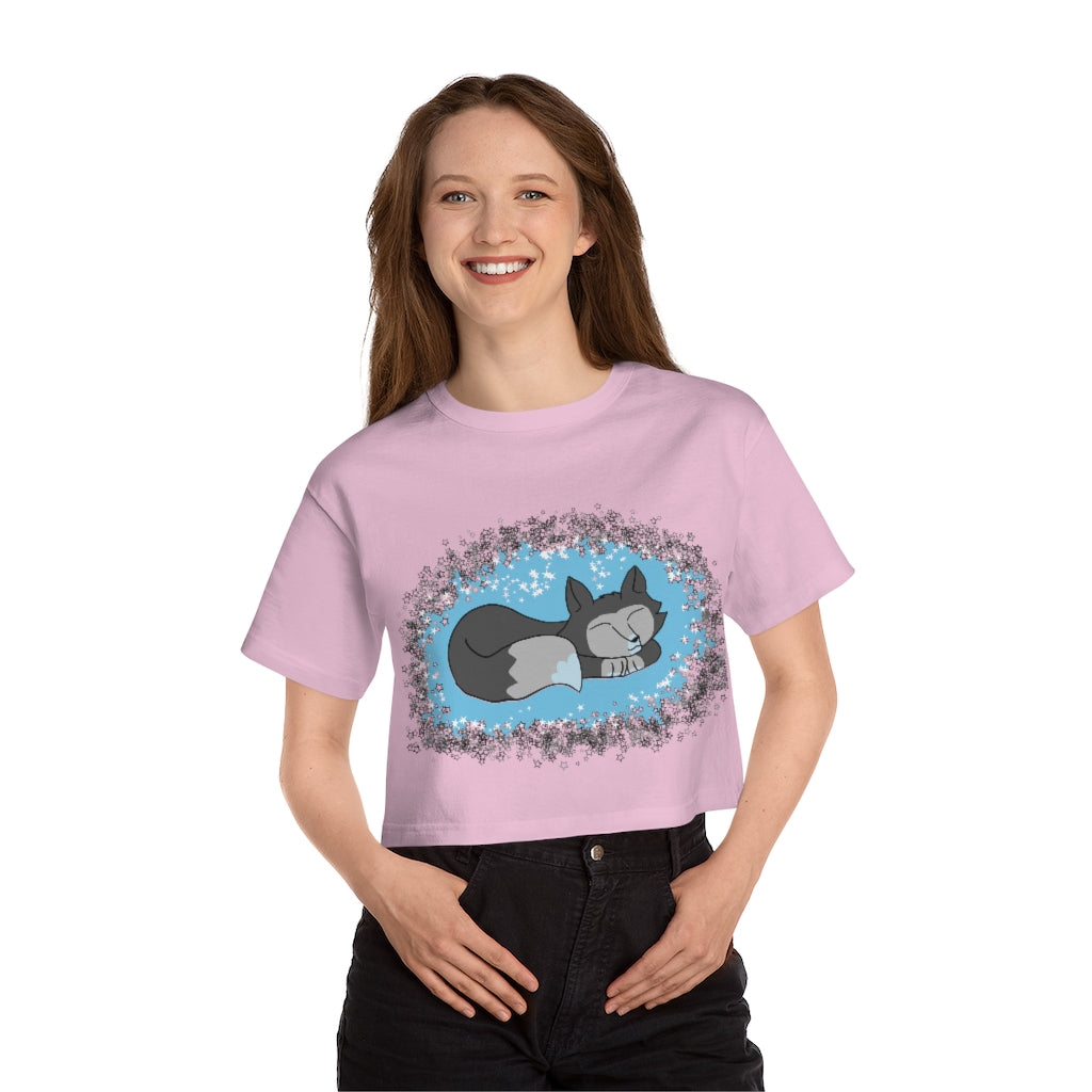 Sleepy Wolf Cropped T-Shirt